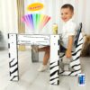 Mesa de brincar infantil com luz LED e tampa reversível – modelo Zebra Engraçada