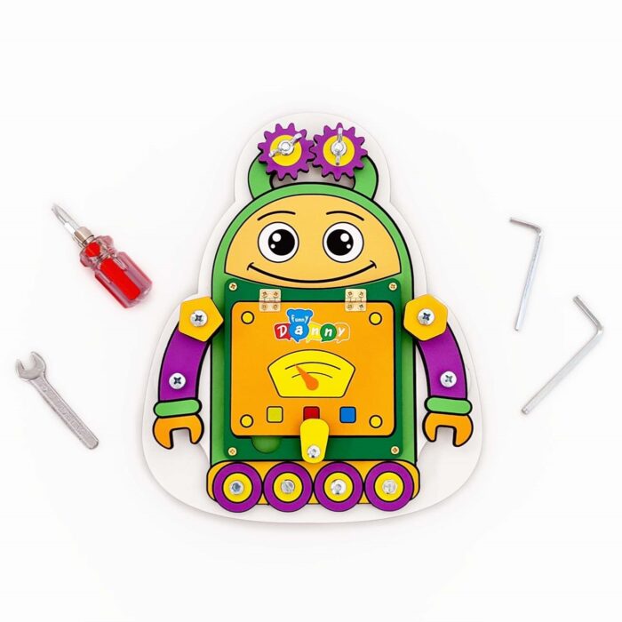 Busy board com ferramentas Busy Board Montessori para desenvolvimento infantil de 4 a 8 anos.