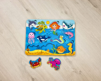Puzzle de encaixar educativo "Mundo aquático",  30x22