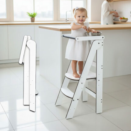 Torre de aprendizagem Montessori Dobrável "Compacta" | Banco observatório Montessori DannyFunny