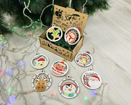 Conjunto de decorações de árvore de Natal “Alegria de Natal”