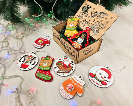 Conjunto de decorações de árvore de Natal “Convidados de Natal”