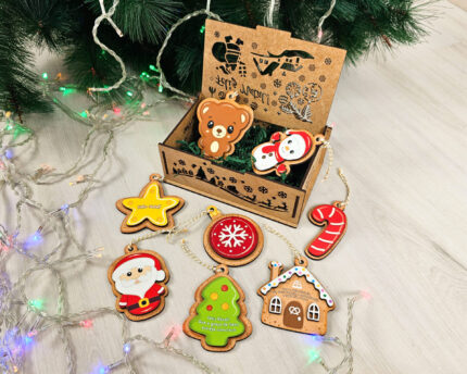 Conjunto de decorações de árvore de Natal “Pão de gengibre”