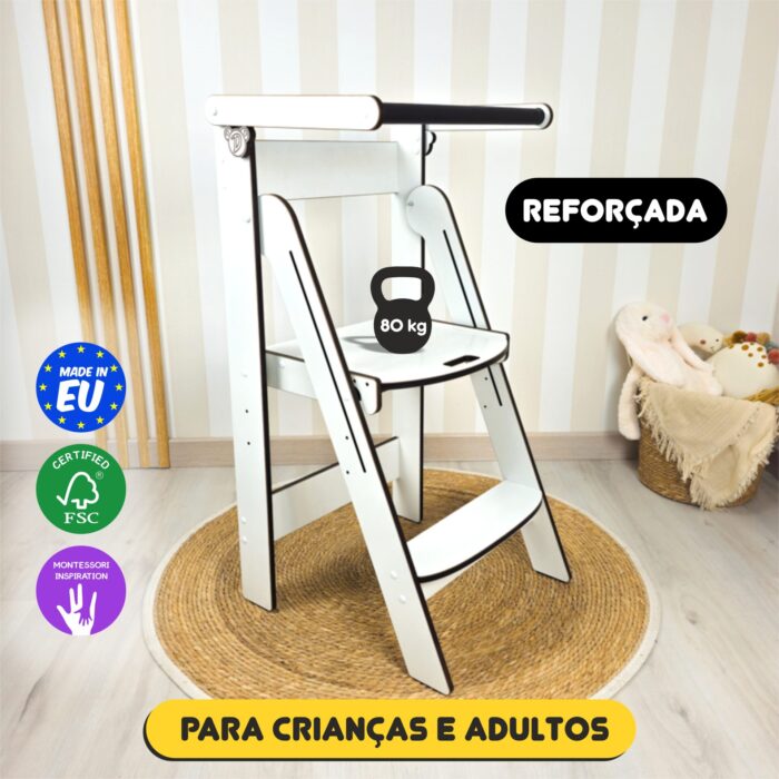 Torre de Aprendizagem Montessori Dobrável em Madeira