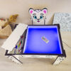 Mesa infantil montessori com luz e tampa reversível – modelo Leopardo das Neves com LED