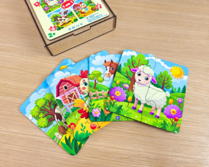 Conjunto de puzzles de madeira "4 em 1"