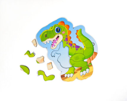 Puzzle colorido de madeira "Dinossauro Rex"