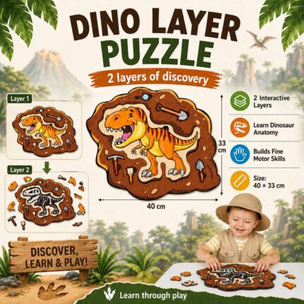 Puzzle de dois níveis "Arqueologia de Dino"