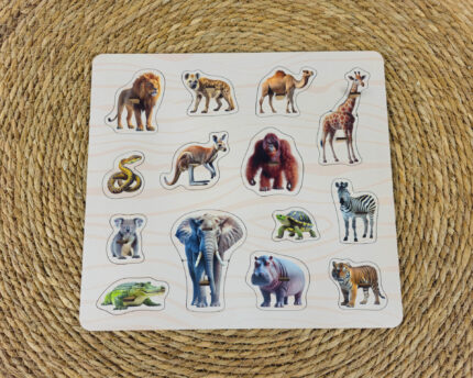 Puzzles de madeira, Quebra-Cabeça Infantil - Animais Realistas