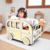 Caixa de brinquedos com rodas em forma de carro com rodas e corda para puxar