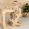 Cadeira Evolutiva Montessori Infantil – Altura Ajustável “Moderna” em Madeira, 2em1 Cadeira e Escadote