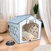 Casinha de cão de interior em madeira com design moderno 63x48x47 cm