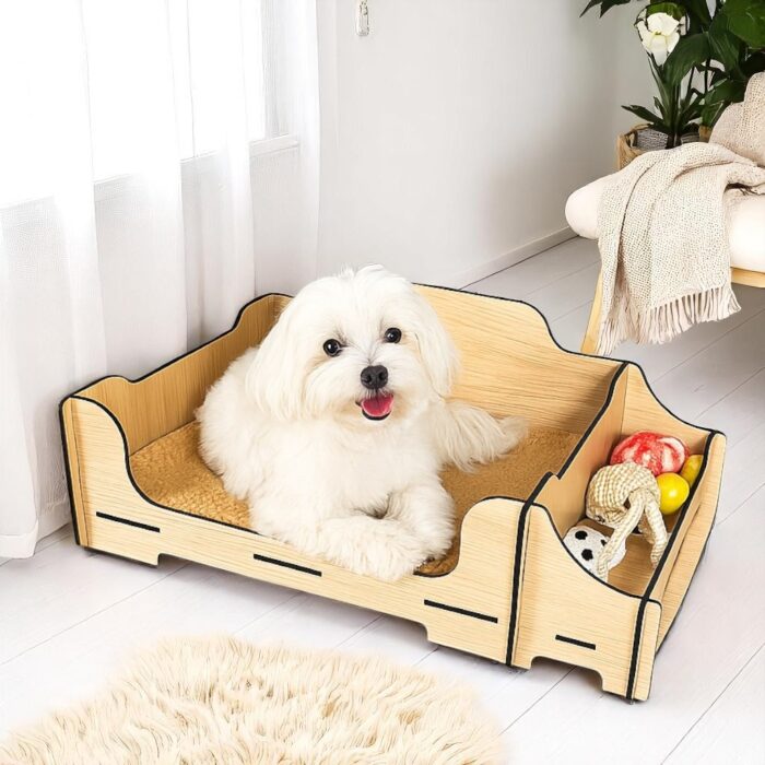 Cama Pet Personalizada em MDF para Cães e Gatos