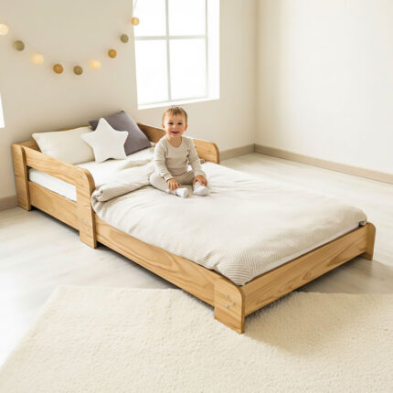 Cama Infantil Evolutiva Madeira com Barreiras Removíveis (2) Cama Infantil Evolutiva Madeira com Barreiras Removíveis (190x90cm) | DannyFunny